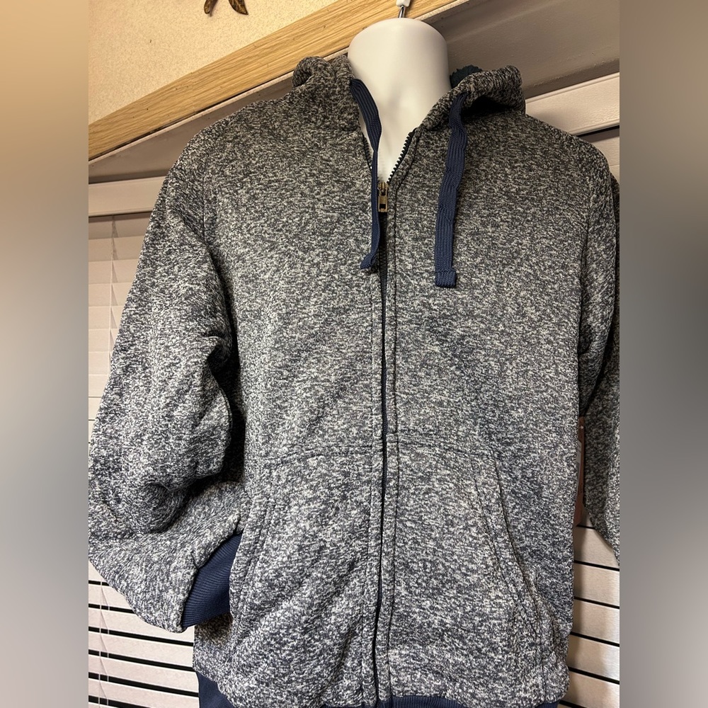Blue Rag NWT Navy Marble color Small zipper hoodie very warm